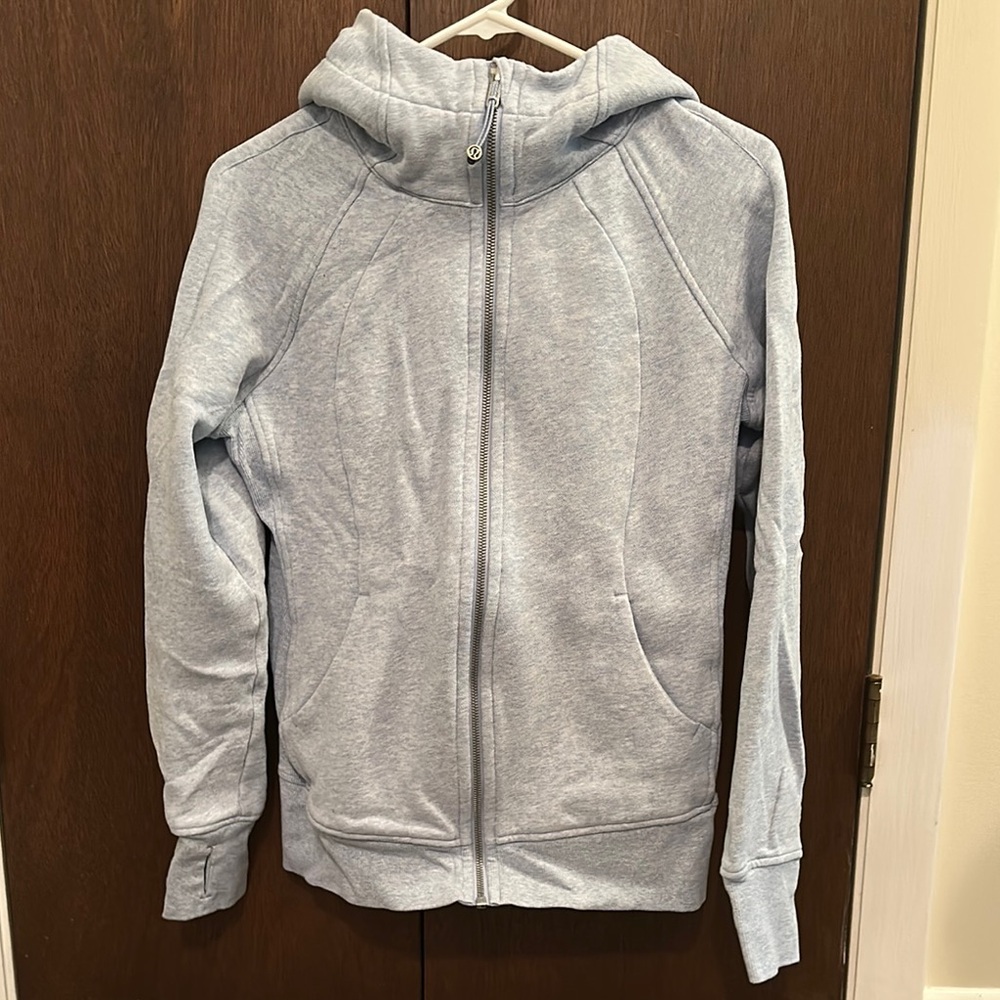 Lululemon Athletica Light Blue full zip scuba hoodie